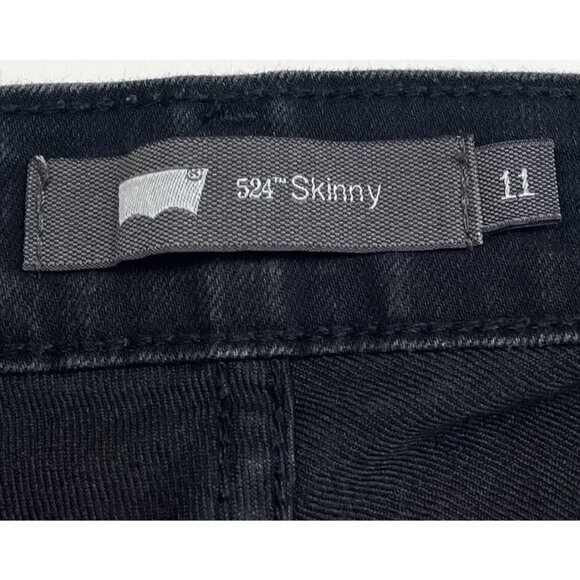 LEVI'S Womens SIZE 11M (30x32) Black 524 Skinny Seamed JEAN w/ Extra Pockets EUC - Picture 4 of 6